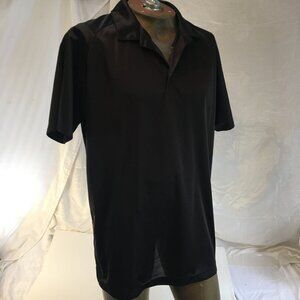 Puma Polo Shirt Mens Large Black Short Sleeve Golf Tennis Casual Dri Cell